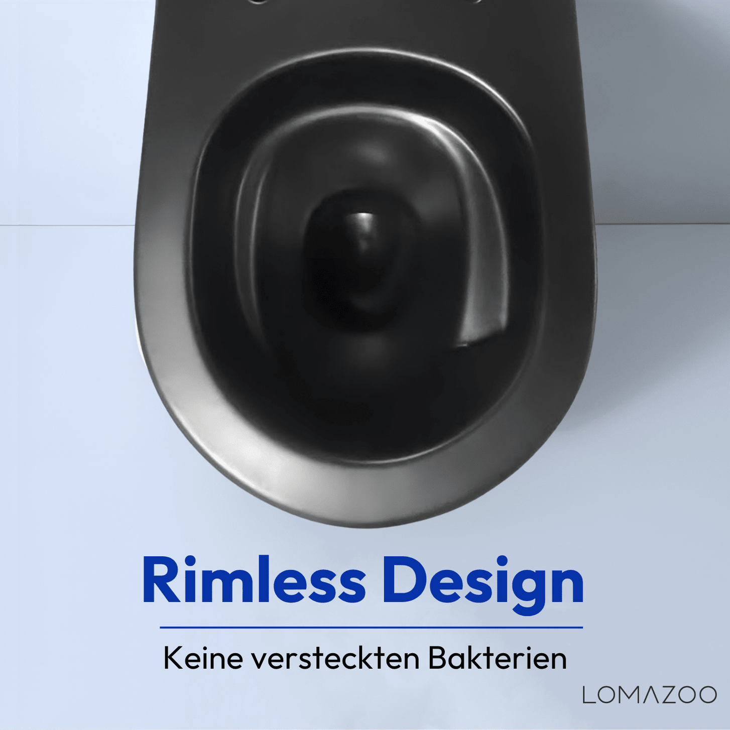 Hangtoilet met Inbouwreservoir - Rond Zwart - Drukplaat Vierkant Gunmetal - Linea - lomazoo.com