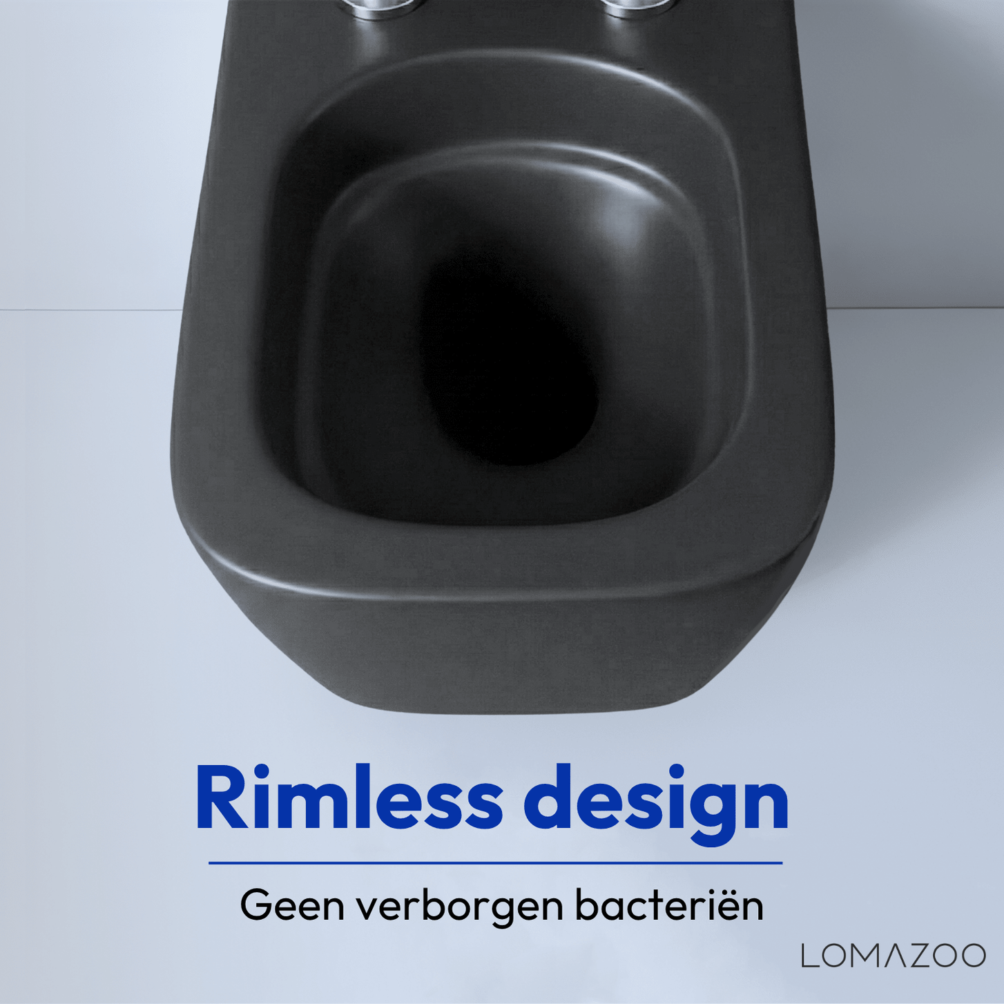 Hangtoilet met Inbouwreservoir - Vierkant Zwart - Drukplaat Rond Wit - Linea - lomazoo.com