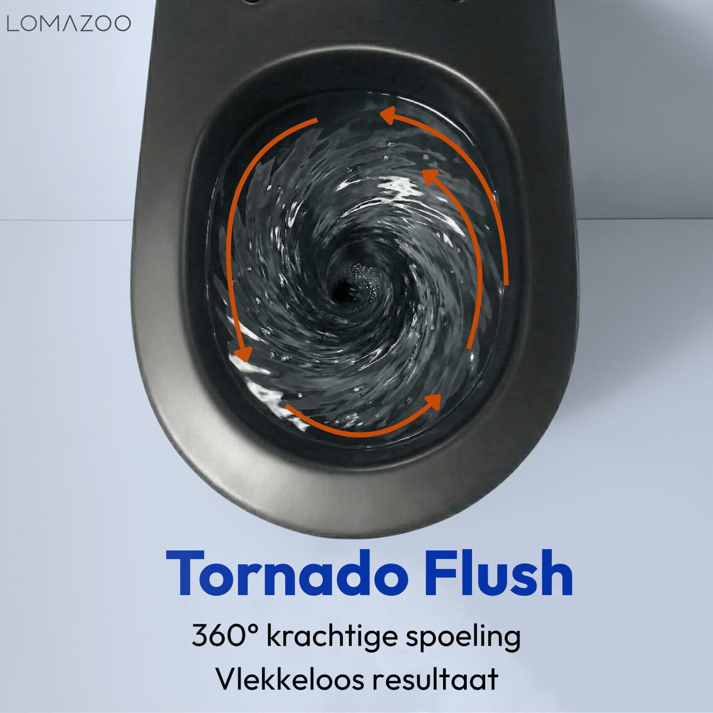 Hangtoilet met Inbouwreservoir - Rond Zwart - Drukplaat Vierkant Gunmetal - Linea - lomazoo.com
