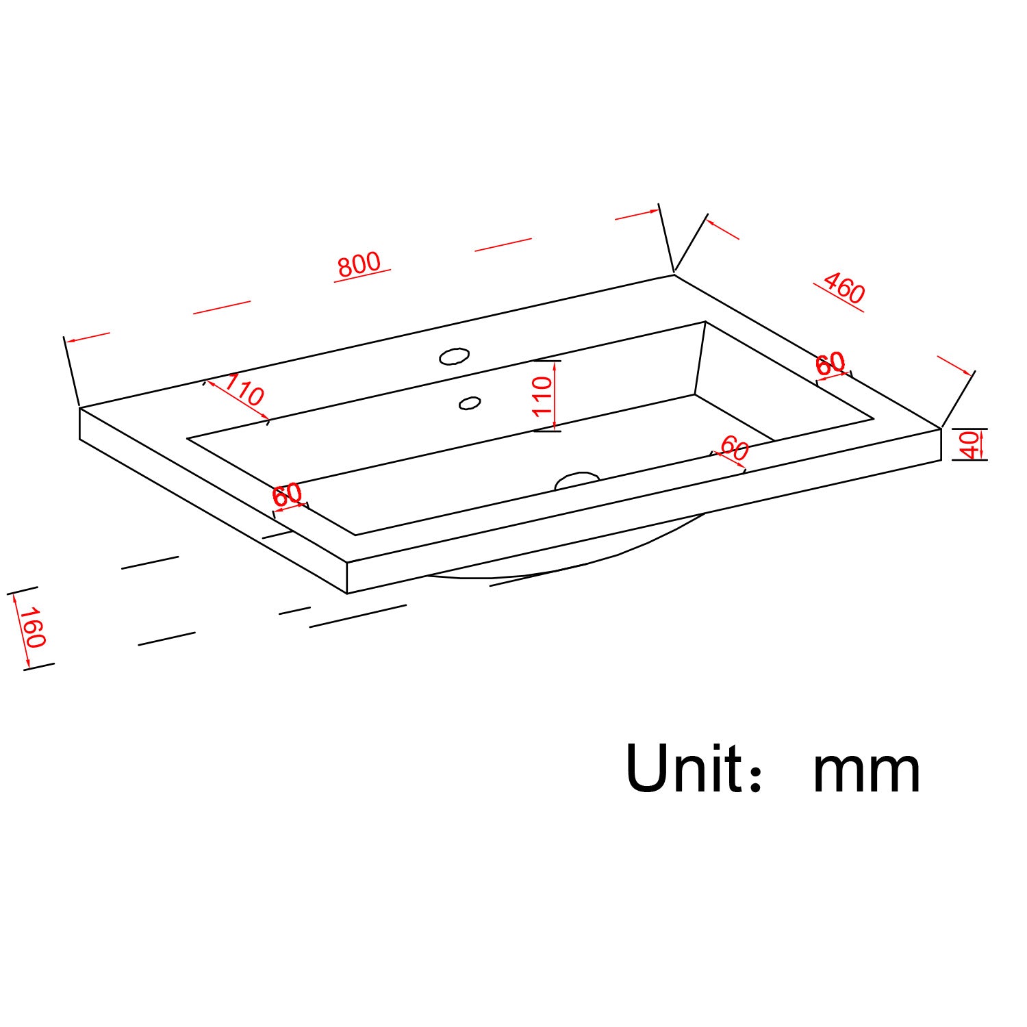 Badmeubelset AVALON 80 cm - Met Kolomkast - Licht Eiken