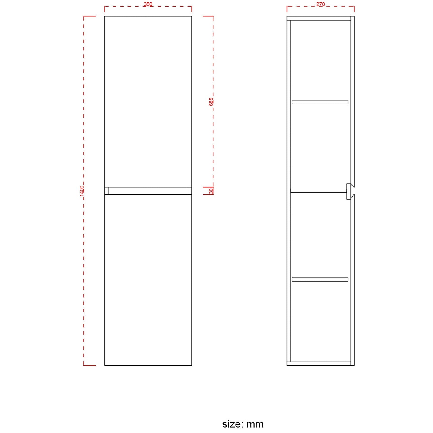 Badmeubelset AVALON 80 cm - Met Kolomkast - Licht Eiken - Wastafel Zwart - lomazoo.com