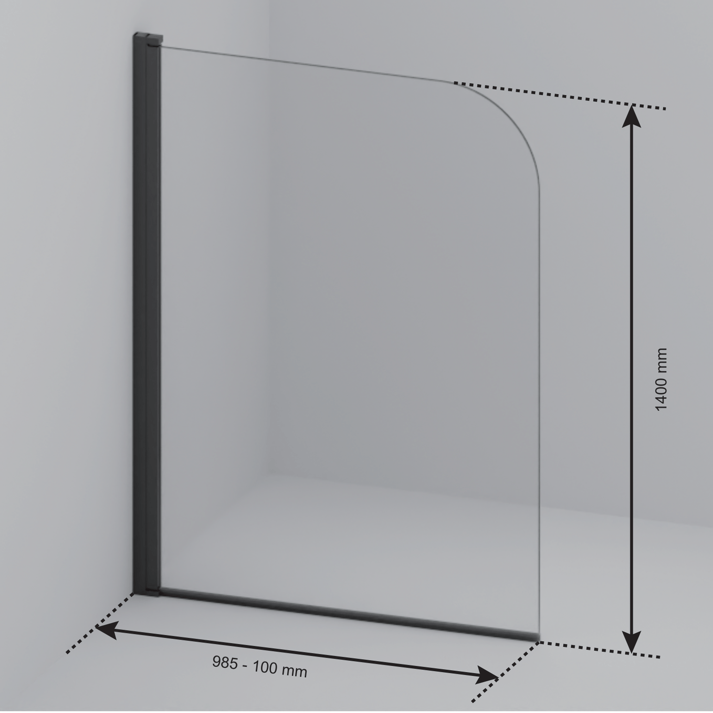Badwand Palmas 100 x 140 cm - Chroom - Nano Coating - lomazoo.com
