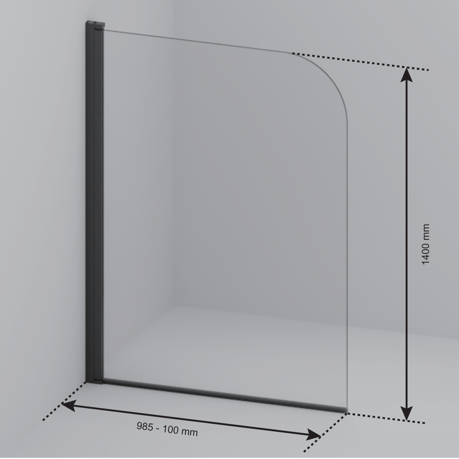 Badwand Palmas 100 x 140 cm - Chroom - Nano Coating - lomazoo.com