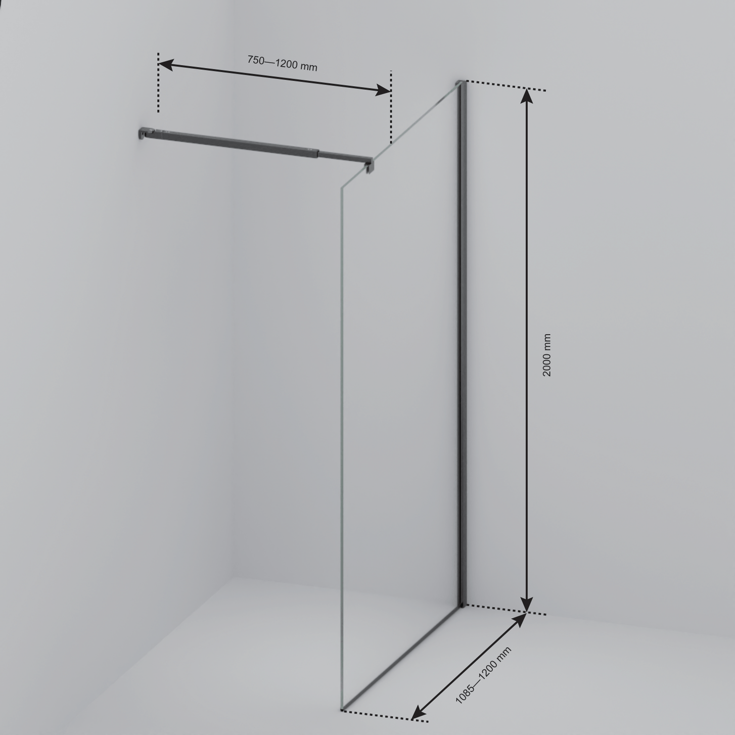 Inloopdouche Lima 100 x 200 cm - Glanzend Goud - Nano Coating - lomazoo.com