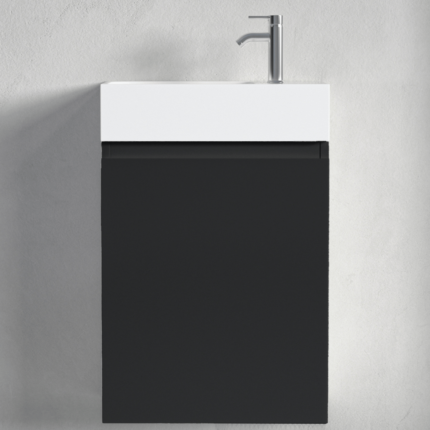 MALIBU Mat Zwart - Wastafel Wit - lomazoo.com