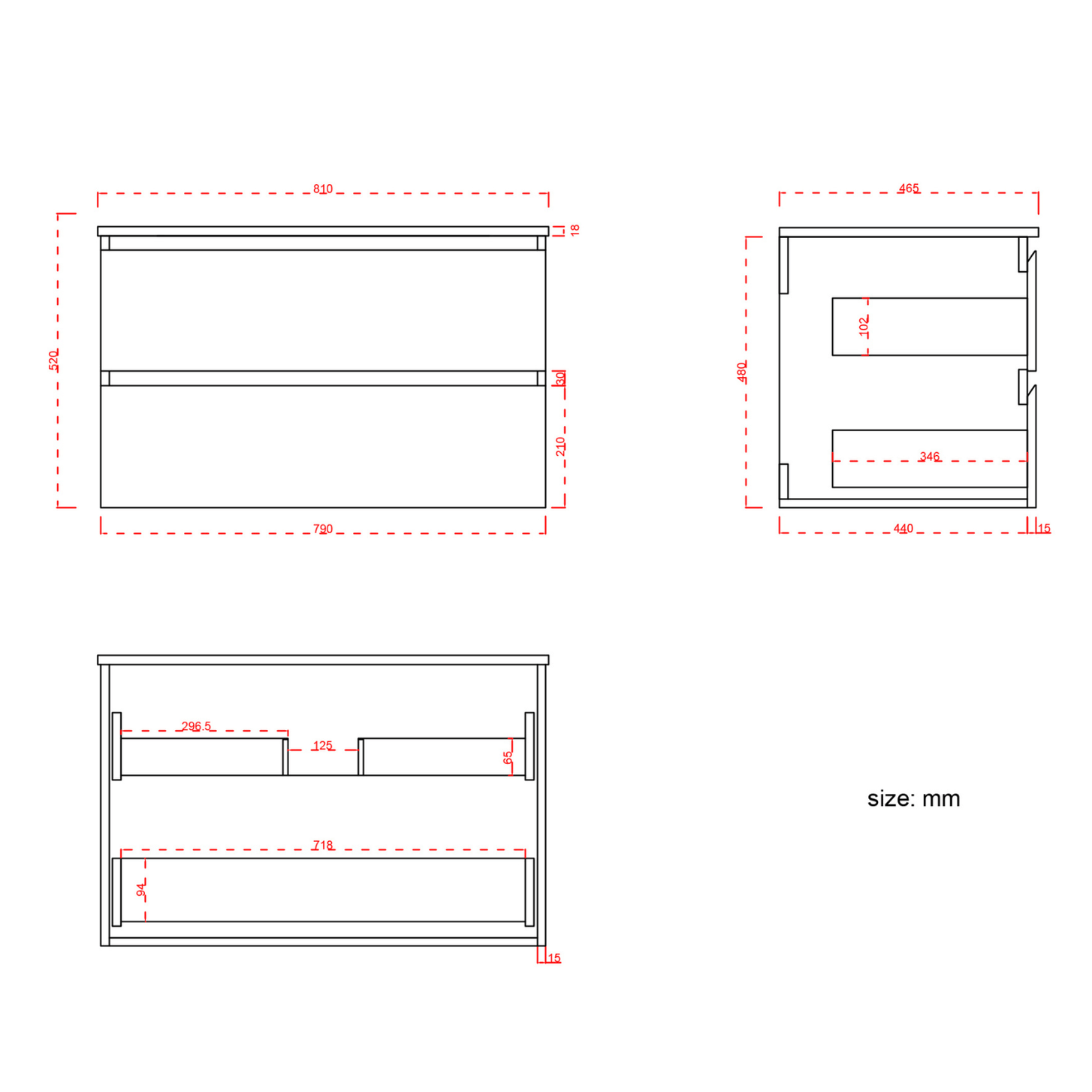 MARENZA Mat Zwart - Wastafel Wit - 80cm - lomazoo.com
